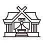 神社 神社,施設,建物,寺院,神社仏閣,寺,参拝,初詣,境内,本殿のシルエット素材