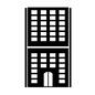 ビル ビル 外観,風景,建物,ビル,マンション,窓,建築物,オフィスビル,入口,自動ドアのシルエット素材