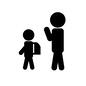 見送る 見送り,親子,小学生,子供,登校,人物,人,ピクトグラム,日常,生活のシルエット素材