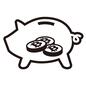 ブタの貯金箱 ブタの貯金箱 ブタの貯金箱,貯金箱,ビットコイン,仮想通貨,仮想,通貨,仮想マネー,電子マネー,ネットマネー,バーチャルのシルエット素材
