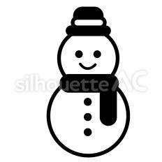 雪だるま　マフラー 雪だるま,帽子,マフラーのシルエット素材