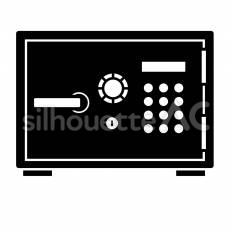 テンキー付き金庫 金庫,テンキー,施錠のシルエット素材