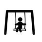 ブランコ 遊び,ピクトグラム,人,人物,ブランコ,遊具,公園,校庭,揺れる,乗るのシルエット素材