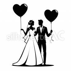 ハートバルーン 結婚,カップル,ハートのシルエット素材