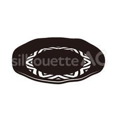 皿 皿,お皿,平皿のシルエット素材