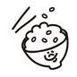 ご飯 ご飯 ご飯,ごはん,茶碗,食器,箸,はし,御茶碗,顔,かわいい,簡単のシルエット素材
