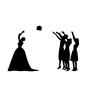 ブーケトス ブーケトス ブーケトス,ブーケ,投げる,ジンクス,女性,ウエディング,結婚,結婚式,人物,人のシルエット素材