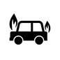 事故 事故,火災,出火,車,車両火災,自動車,燃える,火,炎のシルエット素材