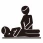 股関節、腰の施術 股関節,腰,手,人,下半身,施術,整体,健康,体,不調のシルエット素材