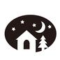 夜 夜 夜,家,静寂,真夜中,戸建て,月,三日月,星空,星,月夜のシルエット素材