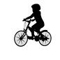 自転車 自転車 子ども,子供,女の子,人間,人物,運転,乗る,自転車,サイクリング,スポーツのシルエット素材