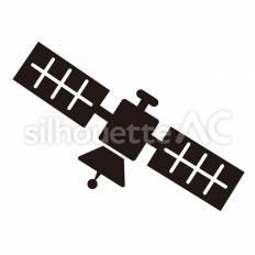 先端技術　人工衛星 人工衛星,衛星,アンテナのシルエット素材