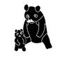 パンダの親子 パンダの親子 パンダの親子,パンダ,動物の親子,子,親,子供,父,家族,親子,生き物のシルエット素材