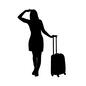 トラベル 人物,女性,全身,待つ,探す,待ち合わせ,旅,旅行,トラベル,キャリーのシルエット素材