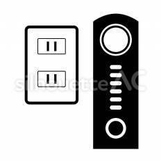 盗聴器 スイッチ,壁,設置のシルエット素材