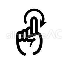 1本指 ジェスチャー,手話,サインのシルエット素材