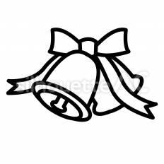 ベル　2個 ベル,リボン,二つのシルエット素材