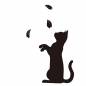 猫と花びら 猫と花びら 猫,1匹,ペット,散る,舞う,ひらひら,全身,桜,動物,お花見のシルエット素材