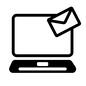 メール メール パソコン,PC,Eメール,メール,ネット,インターネット接続,インターネット,受信,送信のシルエット素材