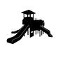 すべり台 すべり台,はしご,階段,ステップ,はしご,ラダー,スライダー,公園,公園遊具,アスレチックのシルエット素材