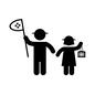 虫とりをする子供 虫とりをする子供 虫とり,網,カゴ,帽子,麦わら帽子,子ども,2人,男の子,女の子,兄妹のシルエット素材