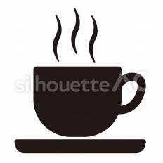 基本　休憩 カップ,湯気,飲み物のシルエット素材