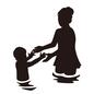 水遊びする親子 水遊びする親子 水遊び,浅い,浅瀬,親子,子供,男の子,大人,水着,母親,女性のシルエット素材