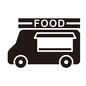 屋台 屋台 移動販売,乗物,車,屋台,ワゴン車,横向き,フード,英語,看板,ワンボックスのシルエット素材