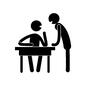 ピクトグラフ ピクトグラフ 話す,会話,学生,生徒,スクール,教室,学校,ピクトグラフ,ピクトグラム,人のシルエット素材