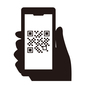 QRコード画面のスマートフォンを持つ手 QRコード画面のスマートフォンを持つ手 キャッシュレス,スマートフォン,qrコード,画面,手,持つ,見せる,会計,モバイル,決済のシルエット素材