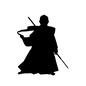侍 黒田節,武士,博多人形,侍,置き物,人物,全身,男性,日本,文化のシルエット素材