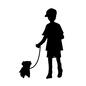 散歩 ペット,犬,散歩,子供,人,人物,男の子,歩く,リード,小型犬のシルエット素材