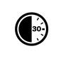 時計 30分経過,残り30分,30分前,時間,30分,30,30秒,時刻,30分後,タイマーのシルエット素材