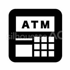 ATM atm,画面,表示のシルエット素材
