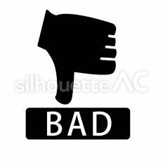 顧客満足度の低下 手,親指,否定のシルエット素材