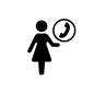 コールセンターの女性 コールセンター,電話,受話器,吹きだし,人物,女性,女,女性社員,ピクトグラム,スカートのシルエット素材