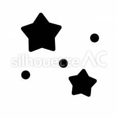 星 星,夜空,点在のシルエット素材