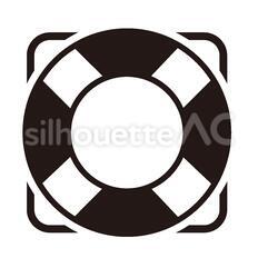 救命設備 救命設備,救命道具,浮き輪のシルエット素材