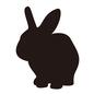 うさぎ うさぎ うさぎ,ウサギ,兎,1羽,正面,座る,全身,小動物,長い耳,耳を立てるのシルエット素材