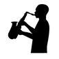 サックス奏者 サックス奏者 音楽,楽器,木管楽器,サクソフォーン,サックス,ライブ,人,人物,吹く,演奏のシルエット素材