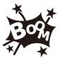 BOOM BOOM BOOM,英語,吹き出し,ギザギザ,星,ドーン,アメコミ,爆発,ポップ,漫画のシルエット素材