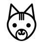 犬 犬 犬,いぬ,イヌ,正面,細い,かわいい,癒し,デフォルメ,アップ,顔のシルエット素材