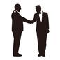 握手 握手,男性,タキシード,2人,挨拶,バカンス,バケーション,スーツ,全身,人物のシルエット素材