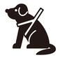盲導犬 盲導犬 お座り,座る,盲導犬,ハーネス,リード,散歩,横向き,犬,いぬ,イヌのシルエット素材