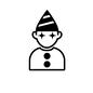 ピエロ ピエロ 上半身,人,人物,男,男性,サーカス,大道芸人,大道芸,ピエロ,三角帽子のシルエット素材