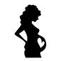 妊婦 妊婦 人,人物,女性,全身,横向き,妊婦,大きなお腹,ハート,命,赤ちゃんのシルエット素材
