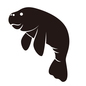 マナティ マナティ マナティ,マナティー,海の生き物,海,生き物,生物,1匹,海中,水中,海洋生物のシルエット素材