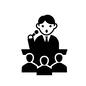 演説 演説 演説,選挙演説,話す,講義,マイク,講演,記者会見,会見,人物,男性のシルエット素材