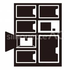 配送　ロッカー集荷 ロッカー集荷,ロッカー,箱のシルエット素材