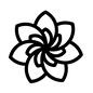 花 花 花,植物,八重,花弁,咲く,開く,渦巻,7枚,上から,1輪のシルエット素材